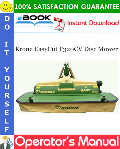 Krone EasyCut F320CV Disc Mower Operator's Manual
