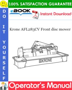 Krone AFL283CV Front disc mower Operator's Manual