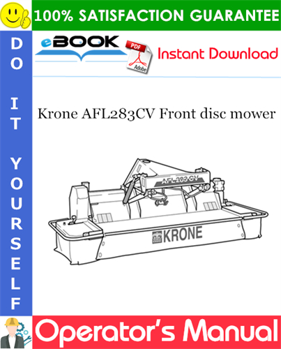 Krone AFL283CV Front disc mower Operator's Manual