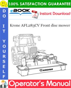 Krone AFL283CV Front disc mower Operator's Manual