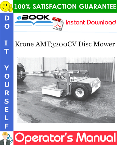 Krone AMT3200CV Disc Mower Operator's Manual