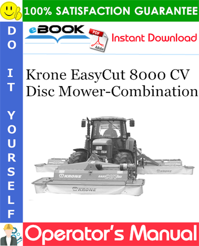 Krone EasyCut 8000 CV Disc Mower-Combination Operator's Manual