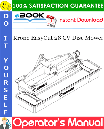 Krone EasyCut 28 CV Disc Mower Operator's Manual