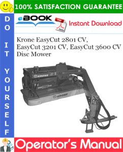 Krone EasyCut 2801 CV, EasyCut 3201 CV, EasyCut 3600 CV Disc Mower