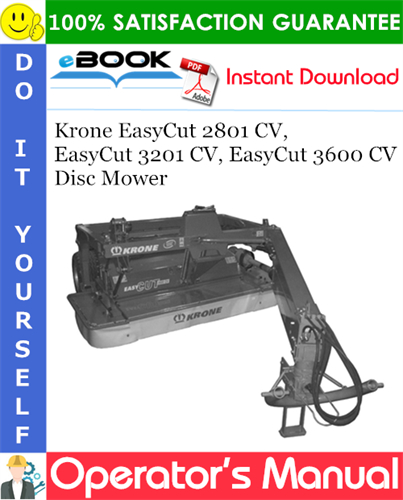 Krone EasyCut 2801 CV, EasyCut 3201 CV, EasyCut 3600 CV Disc Mower