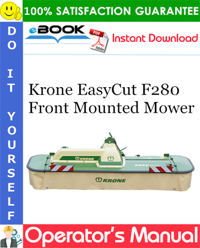 Krone EasyCut F280 Front Mounted Mower Operator's Manual