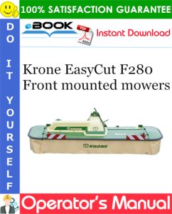 Krone EasyCut F280 Front mounted mowers Operator's Manual