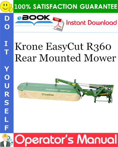 Krone EasyCut R360 Rear Mounted Mower Operator's Manual