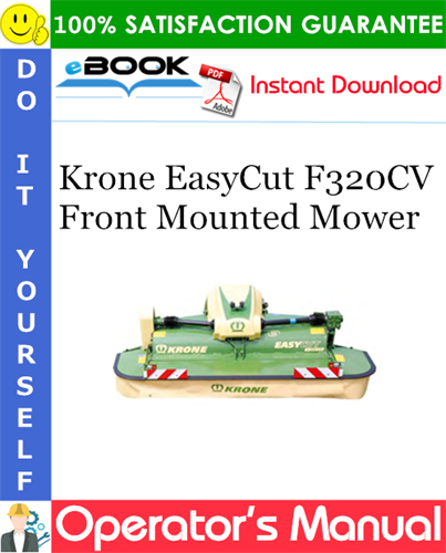 Krone EasyCut F320CV Front Mounted Mower Operator's Manual