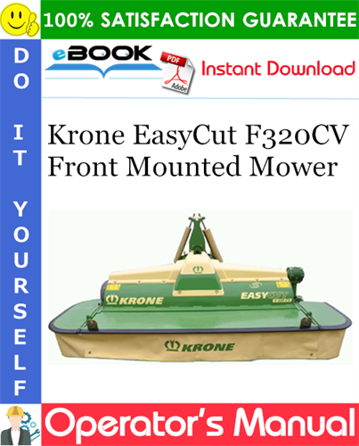 Krone EasyCut F320CV Front Mounted Mower Operator's Manual