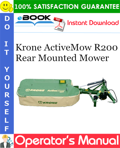 Krone ActiveMow R200 Rear Mounted Mower Operator's Manual