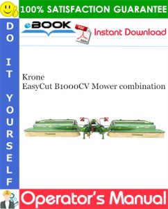 Krone EasyCut B1000CV Mower combination Operator's Manual