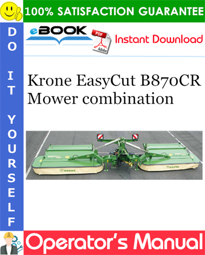 Krone EasyCut B870CR Mower combination Operator's Manual