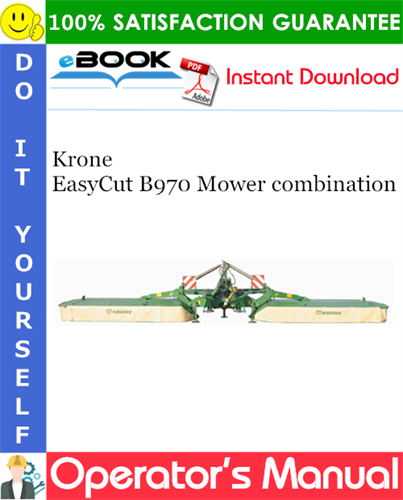 Krone EasyCut B970 Mower combination Operator's Manual