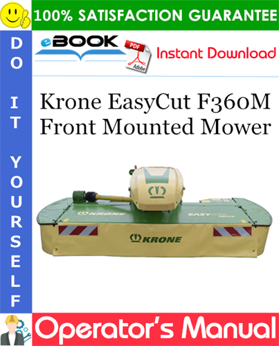 Krone EasyCut F360M Front Mounted Mower Operator's Manual