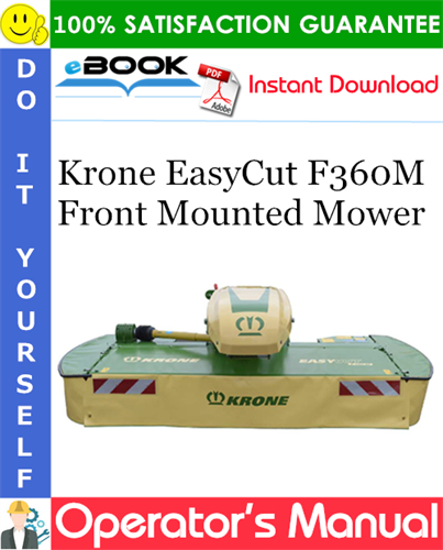 Krone EasyCut F360M Front Mounted Mower Operator's Manual