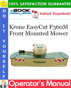 Krone EasyCut F360M Front Mounted Mower Operator's Manual