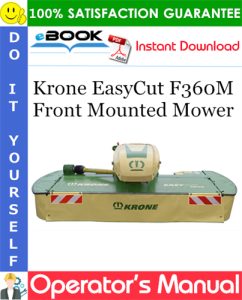 Krone EasyCut F360M Front Mounted Mower Operator's Manual
