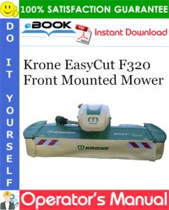 Krone EasyCut F320 Front Mounted Mower Operator's Manual