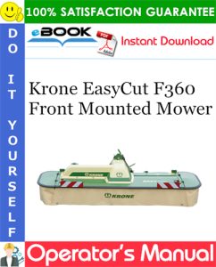 Krone EasyCut F360 Front Mounted Mower Operator's Manual