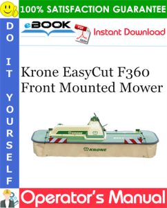 Krone EasyCut F360 Front Mounted Mower Operator's Manual