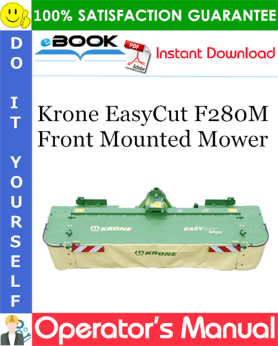 Krone EasyCut F280M Front Mounted Mower Operator's Manual