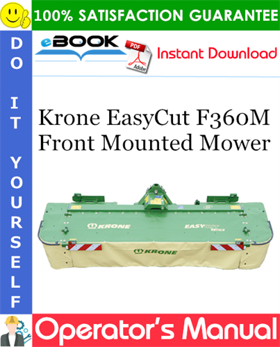 Krone EasyCut F360M Front Mounted Mower Operator's Manual