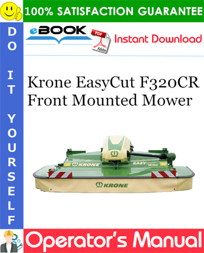 Krone EasyCut F320CR Front Mounted Mower Operator's Manual