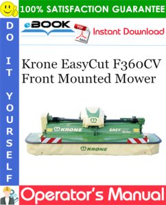 Krone EasyCut F360CV Front Mounted Mower Operator's Manual