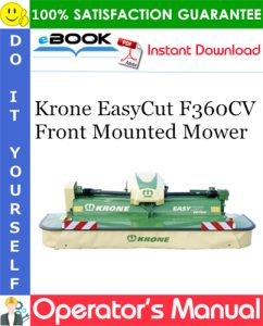 Krone EasyCut F360CV Front Mounted Mower Operator's Manual