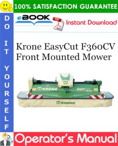 Krone EasyCut F360CV Front Mounted Mower Operator's Manual