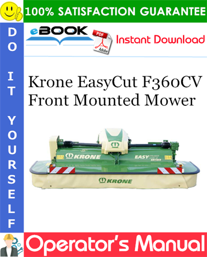 Krone EasyCut F360CV Front Mounted Mower Operator's Manual