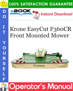 Krone EasyCut F360CR Front Mounted Mower Operator's Manual