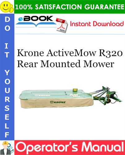 Krone ActiveMow R320 Rear Mounted Mower Operator's Manual