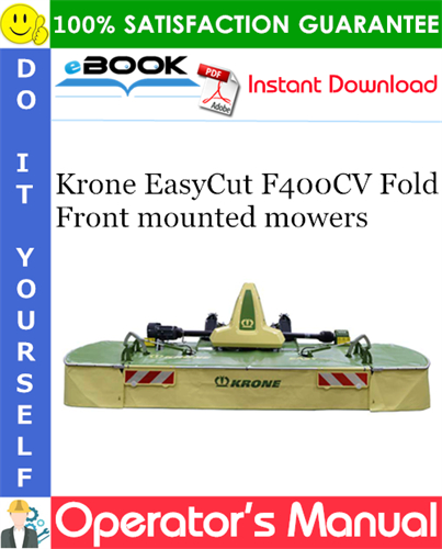 Krone EasyCut F400CV Fold Front mounted mowers Operator's Manual