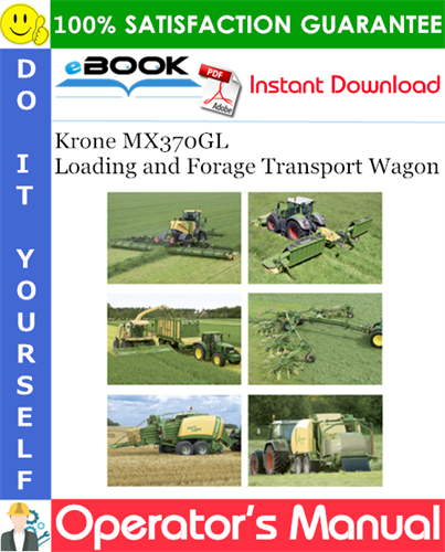 Krone MX370GL Loading and Forage Transport Wagon Operator's Manual