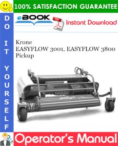 Krone EASYFLOW 3001, EASYFLOW 3800 Pickup Operator's Manual