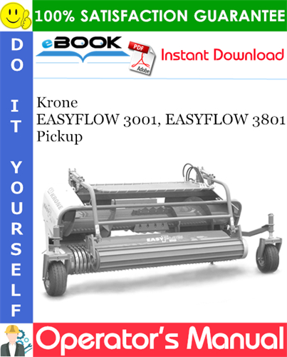 Krone EASYFLOW 3001, EASYFLOW 3801 Pickup Operator's Manual