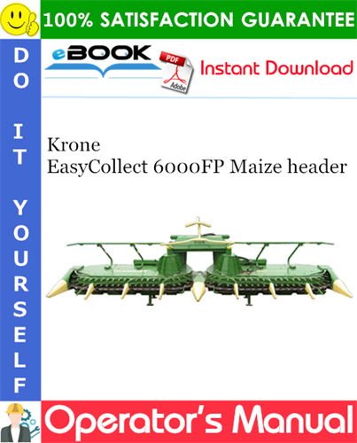 Krone EasyCollect 6000FP Maize header Operator's Manual