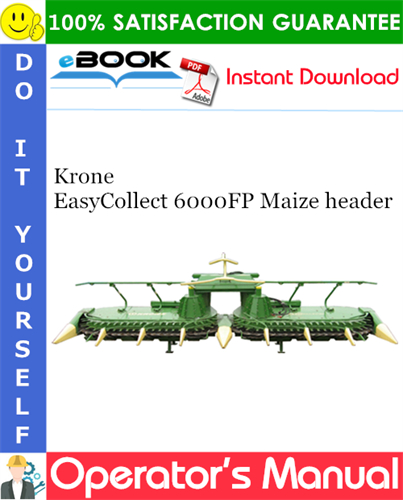 Krone EasyCollect 6000FP Maize header Operator's Manual