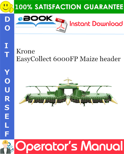 Krone EasyCollect 6000FP Maize header Operator's Manual