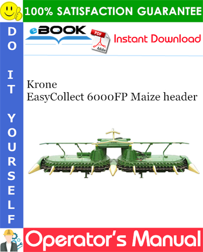 Krone EasyCollect 6000FP Maize header Operator's Manual