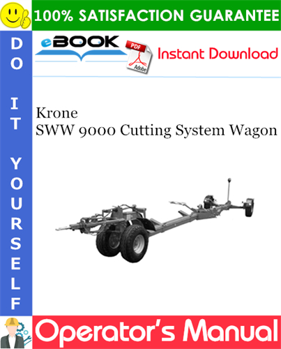 Krone SWW 9000 Cutting System Wagon Operator's Manual