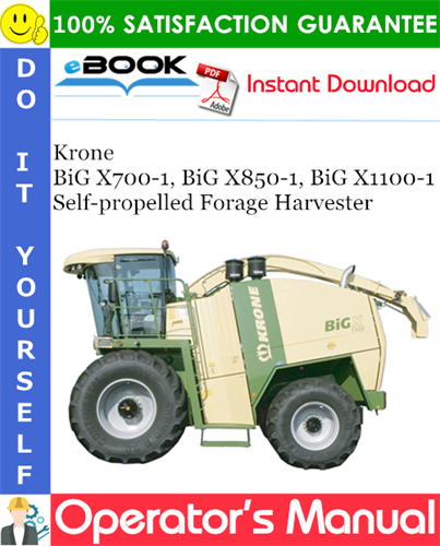 Krone BiG X700-1, BiG X850-1, BiG X1100-1 Self-propelled Forage Harvester