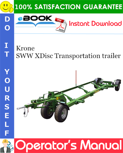Krone SWW XDisc Transportation trailer Operator's Manual