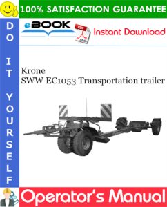 Krone SWW EC1053 Transportation trailer Operator's Manual