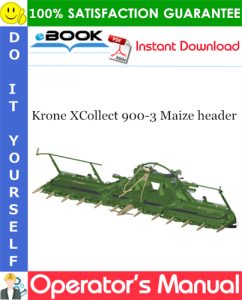 Krone XCollect 900-3 Maize header Operator's Manual