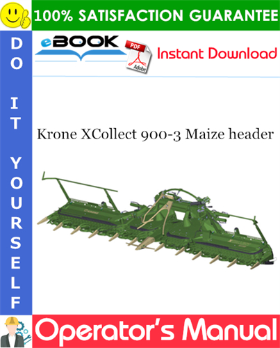 Krone XCollect 900-3 Maize header Operator's Manual