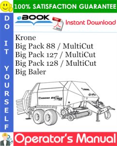 Krone Big Pack 88 / MultiCut, Big Pack 127 / MultiCut, Big Pack 128 / MultiCut Big Baler