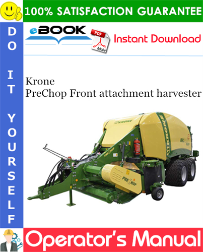 Krone PreChop Front attachment harvester Operator's Manual